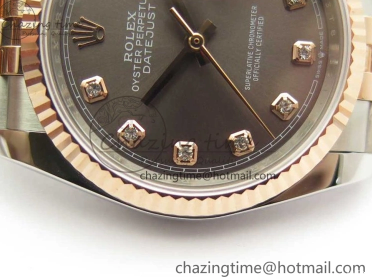 MiroTime 0501 Timeless DateJust 36mm 904 SS RG Wrapped 116231 GMF Gray Diam Dial on SS RG Wrapped Jubilee Bracelet A 3272
